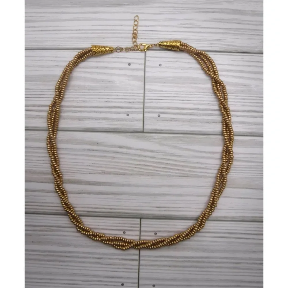 Necklace Beaded Gold